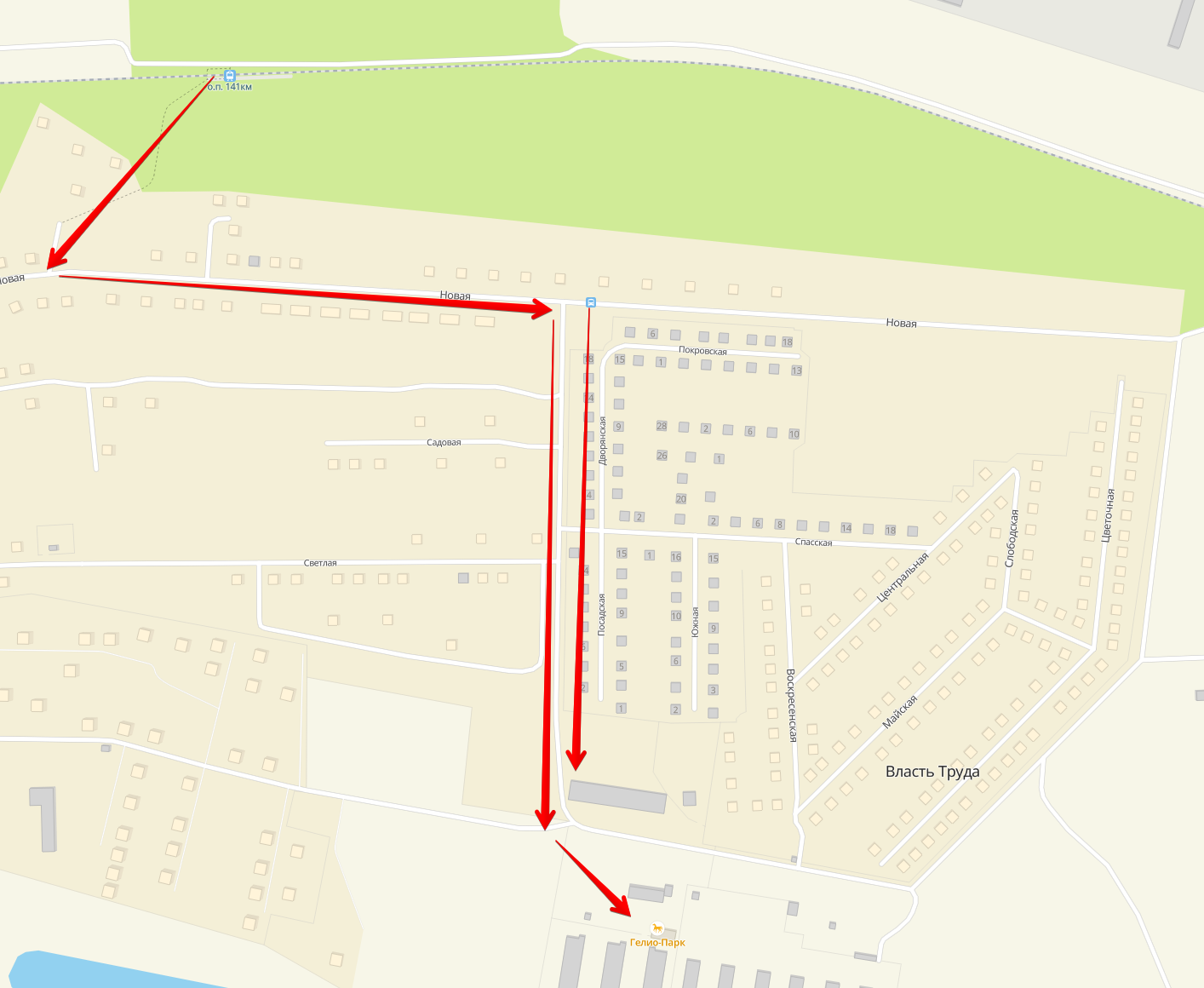 Карта как пройти в КСК Гелио-Парк